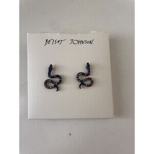Betsey Johnson Betseyvilla multi color snake drop earrings 3/4" No Box